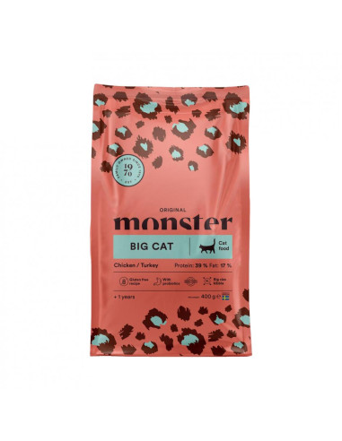 Monster Katt Original Big Cat Chicken/Turkey 400 g