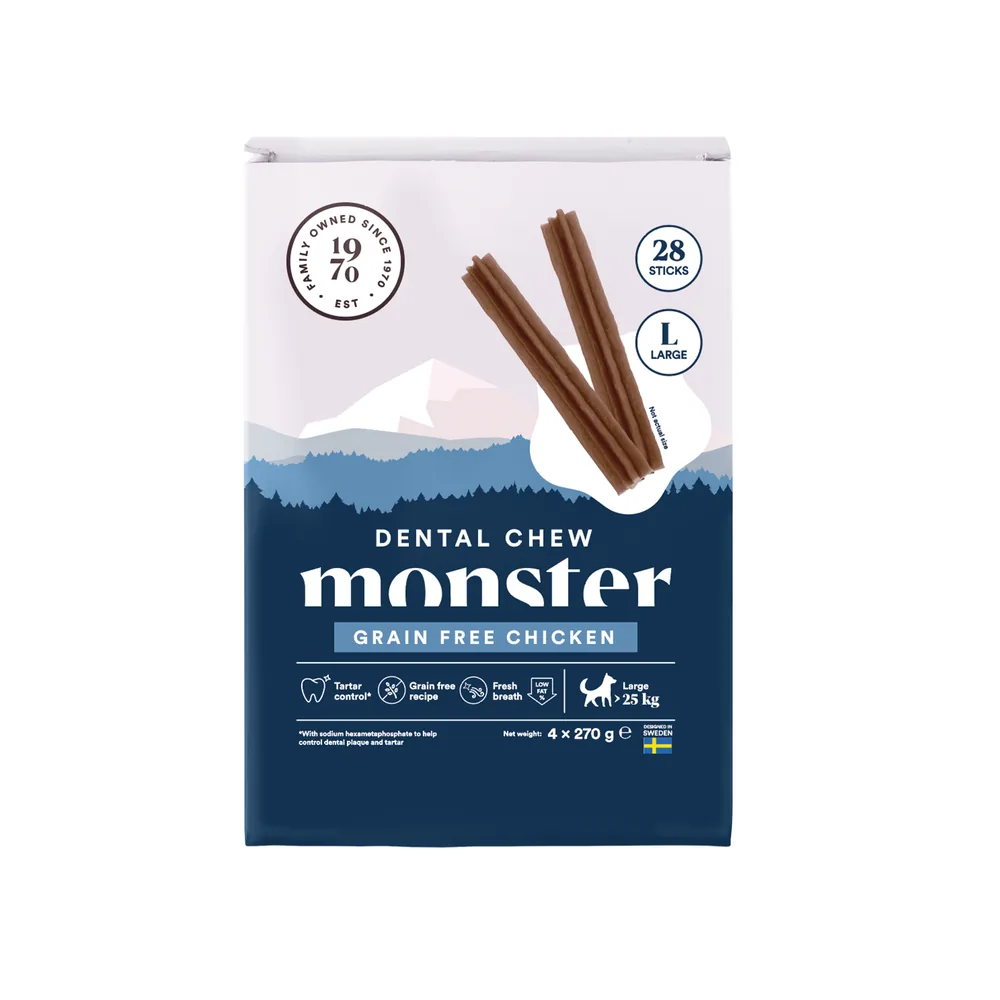 Monster Hund Dental Chew GF Chicken L Month (28st) 1080 g
