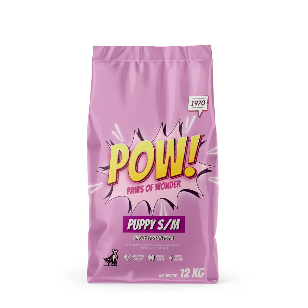 POW! Hund Puppy S/M Pork 12 kg