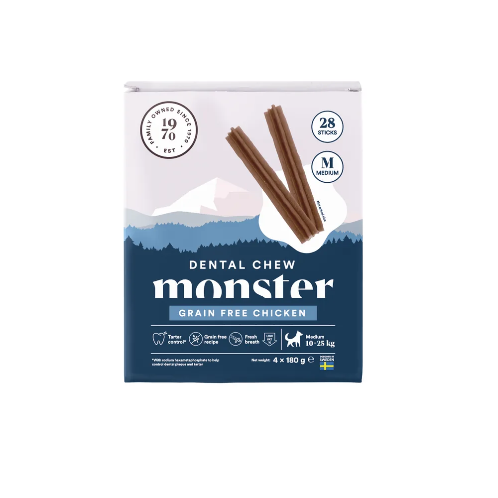 Monster Hund Dental Chew GF Chicken M Month (28st) 720 g