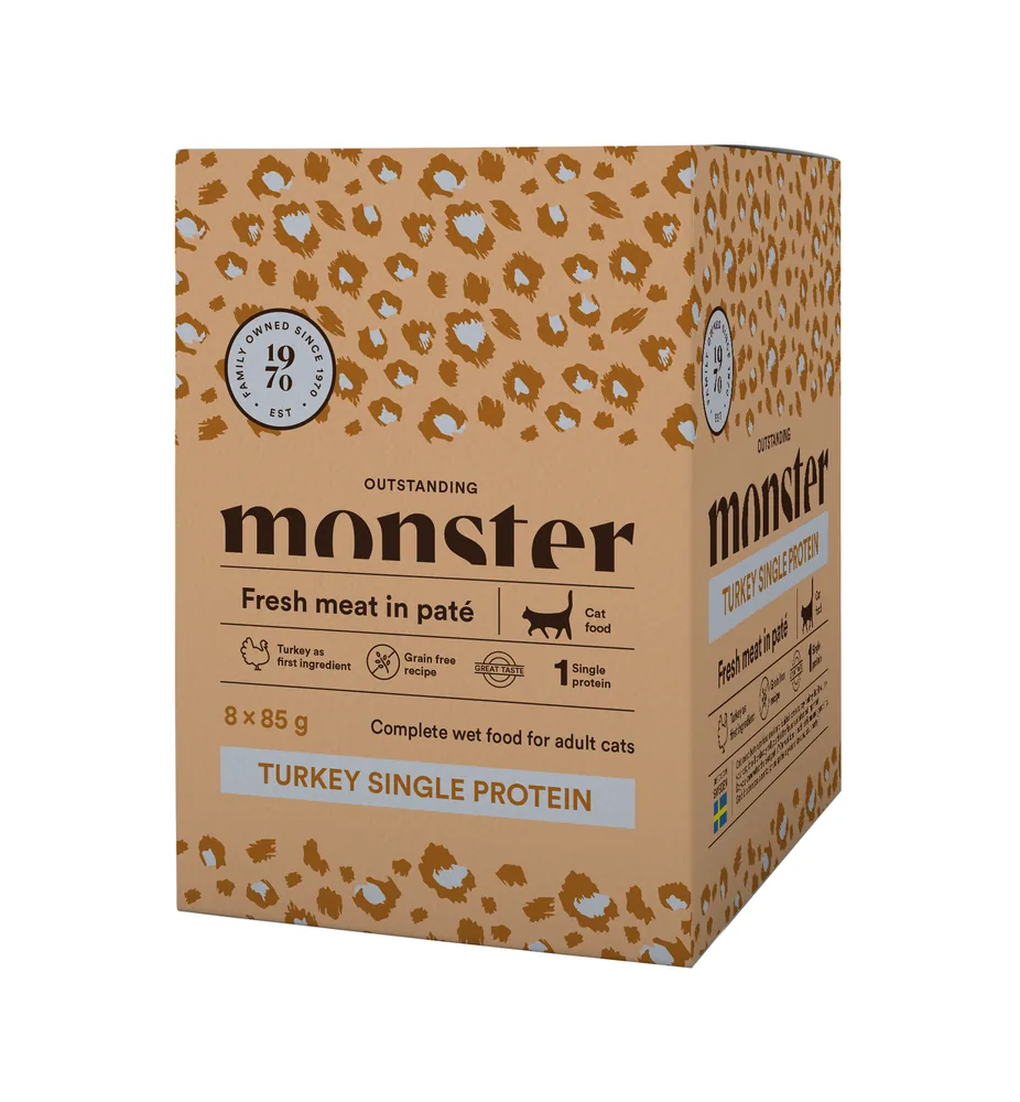 Monster Katt Pouches Adult Turkey 85 g (8-pack)