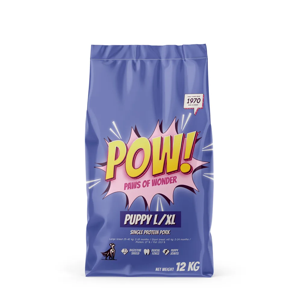 POW! Hund Puppy L/XL Pork 12 kg