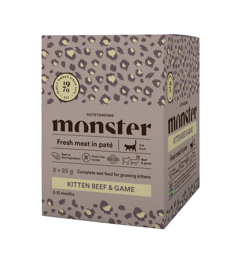 Monster Katt Pouches Kitten Beef/ Game 85 g (8-pac