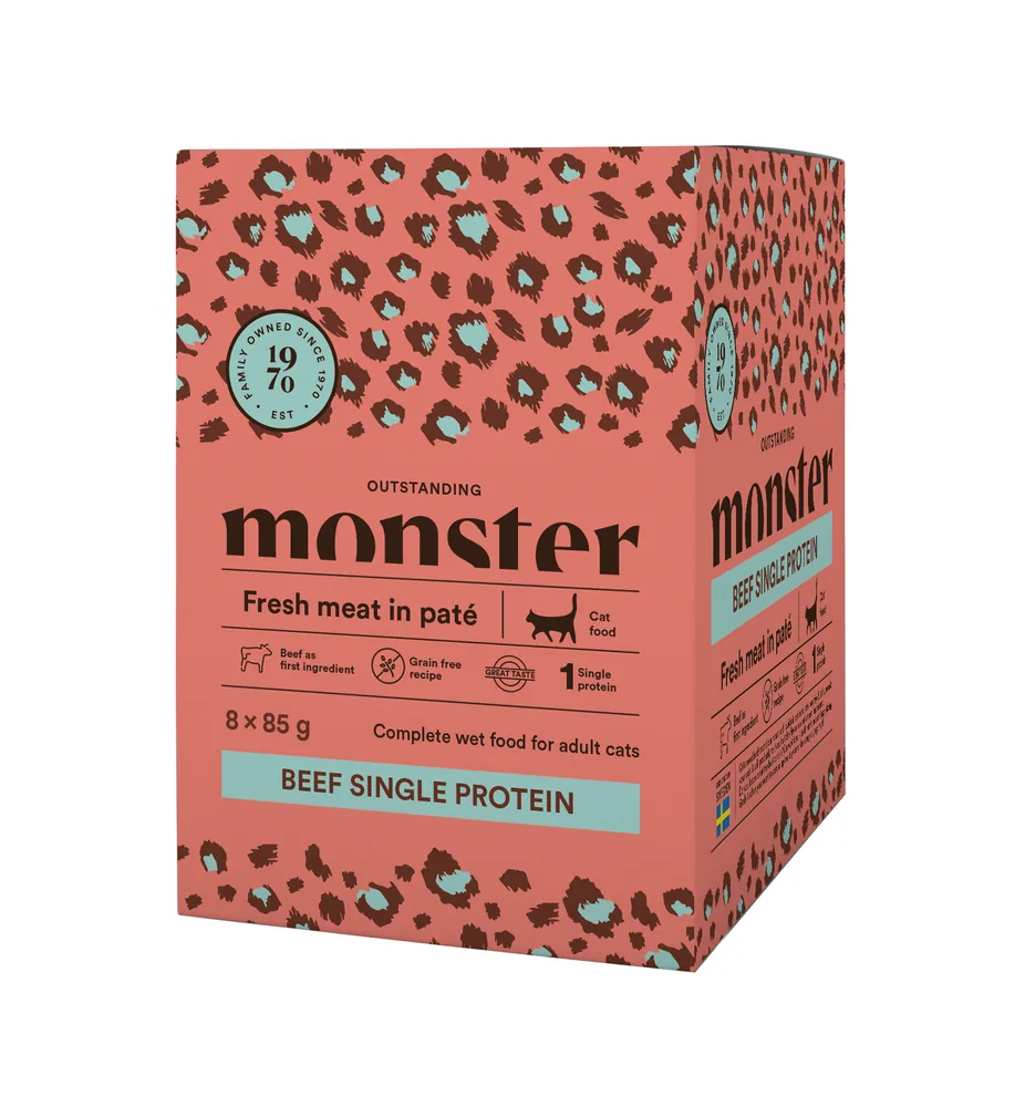Monster Katt Pouches Adult Beef 85 g (8-pack)