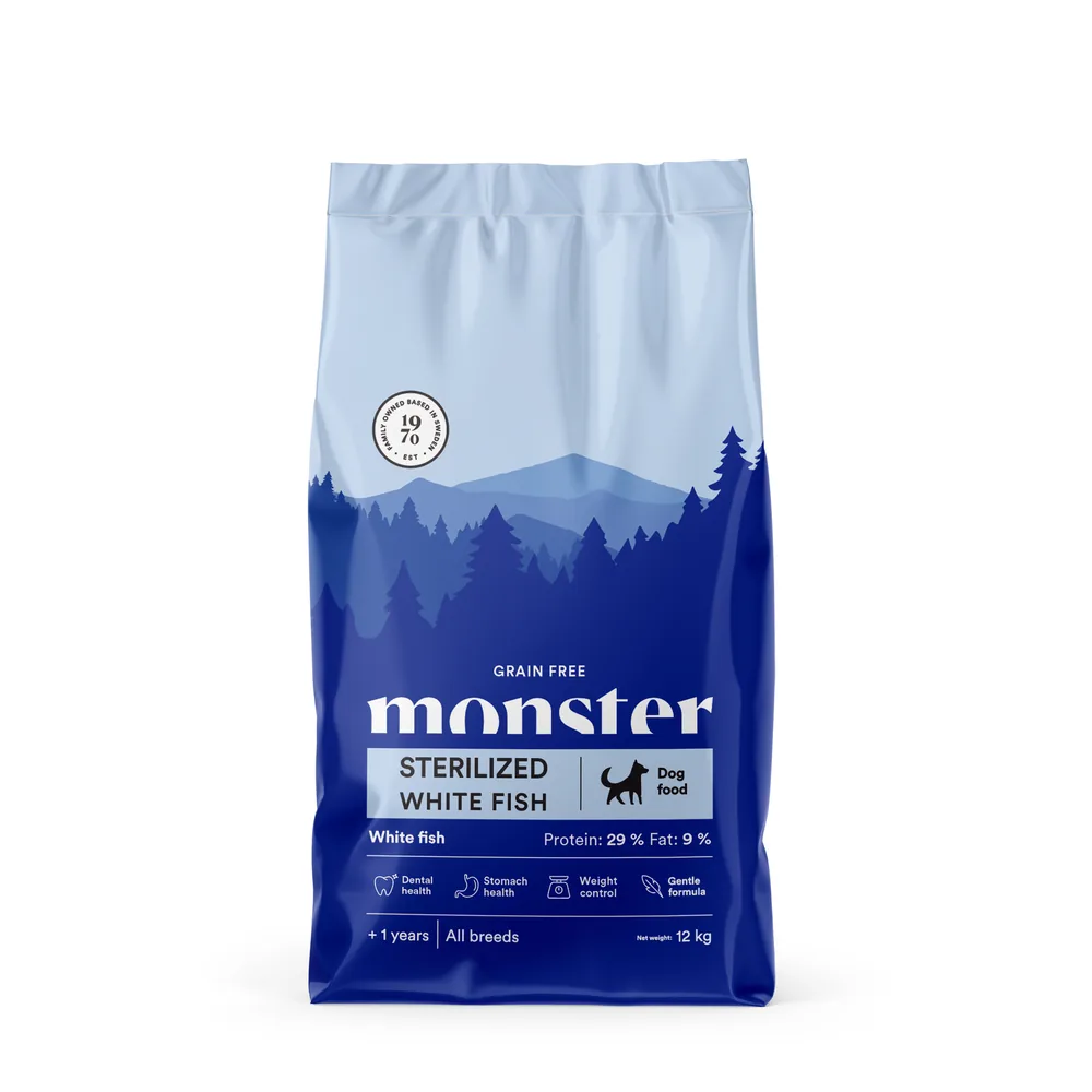Monster Dog GF Sterilized White Fish 12 kg